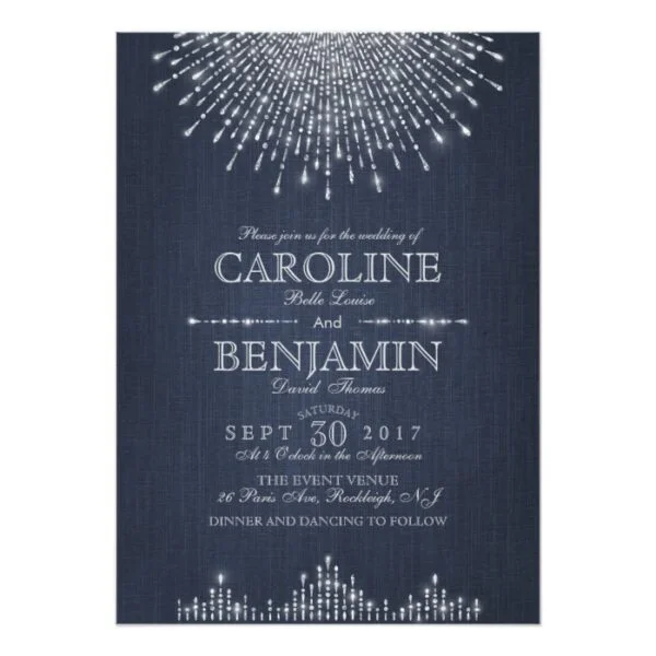 Glam silver glitter deco vintage wedding
