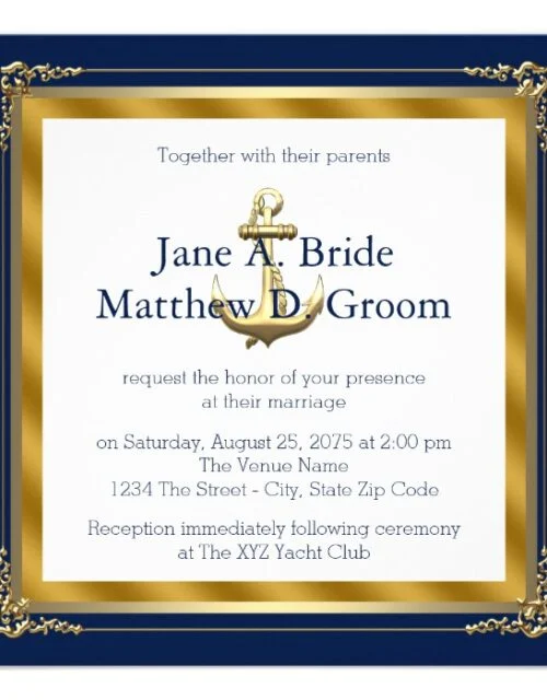 Gold Anchor Nautical Wedding