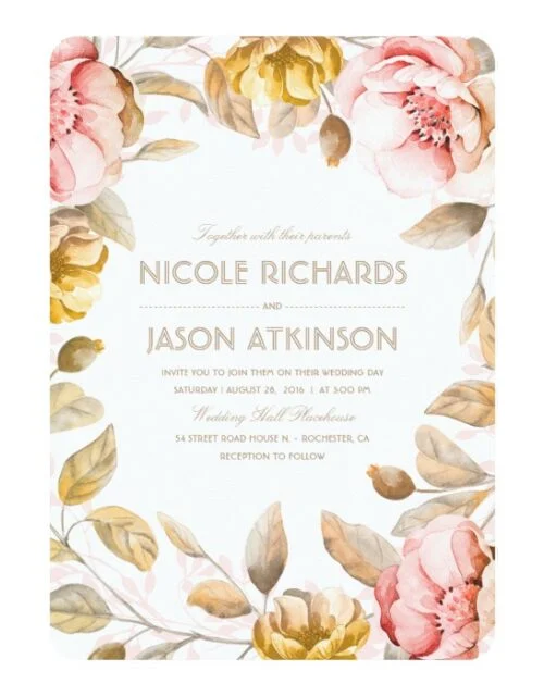 Blush and Gold Flowers