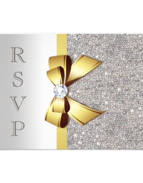Gold Bow Silver Sequins Wedding