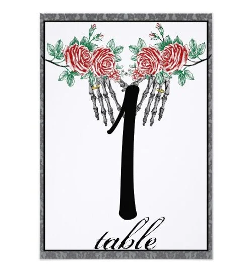 Gothic Skeleton Hands and Roses Wedding