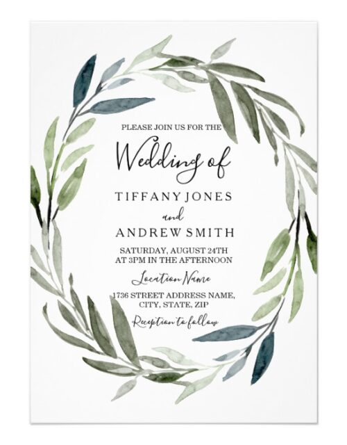 Modern Elegant Wreath Leaf Wedding Collection