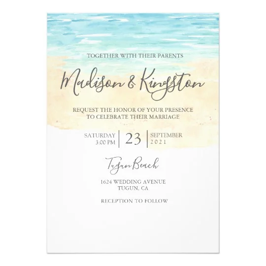 Hand-Painted Watercolor Beach Wedding Collection