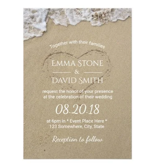 Heart in the Sand Beach Wedding