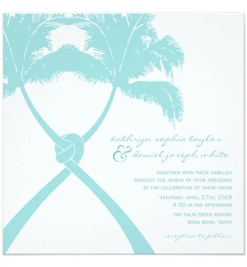 TROPICAL SUMMER KNOTTED PALM TREES WEDDING SUITE