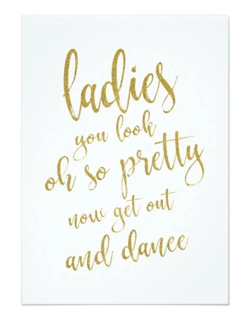 The Gold Glitter 5 x 7 Affordable Wedding Signs