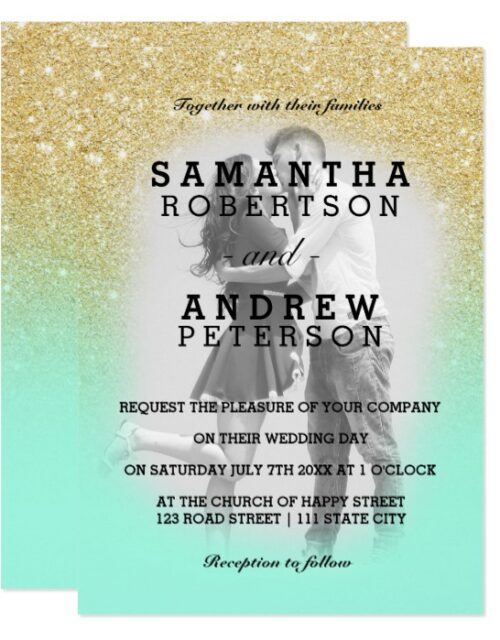 Modern simple minimalist photo wedding invitations
