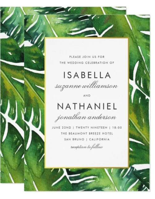 Modern Green Tropical Leaves