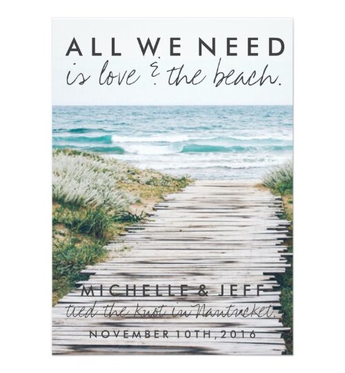 Beach Wedding Announcements + Reception Invites
