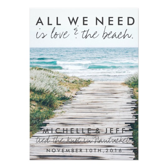 Beach Wedding Announcements + Reception Invites