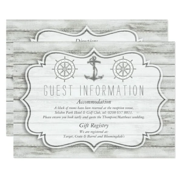 Nautical Whitewashed Wood Beach Wedding Collection