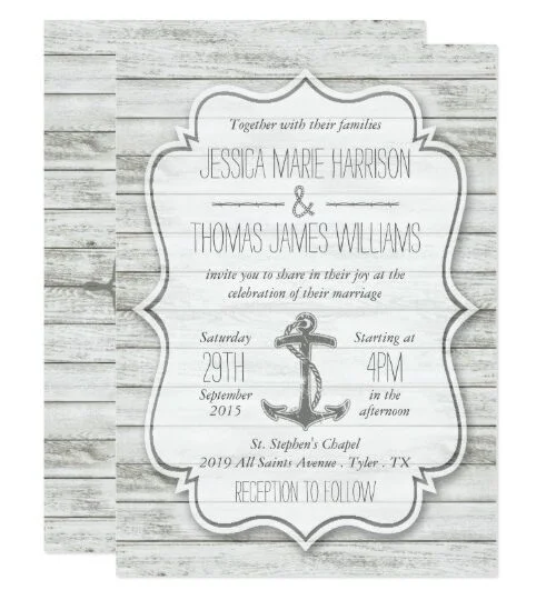Nautical Whitewashed Wood Beach Wedding Collection