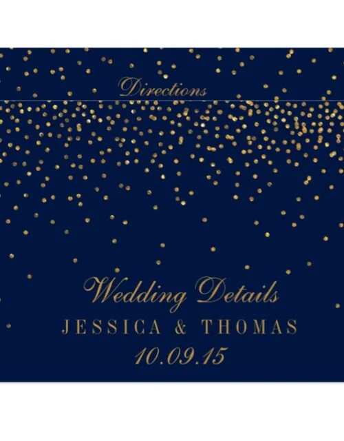 Navy Blue & Glam Gold Confetti Wedding
