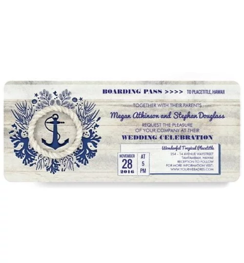 Driftwood Navy Anchor Nautical Wedding Collection