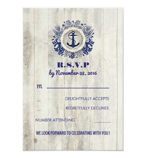 Driftwood Navy Anchor Nautical Wedding Collection