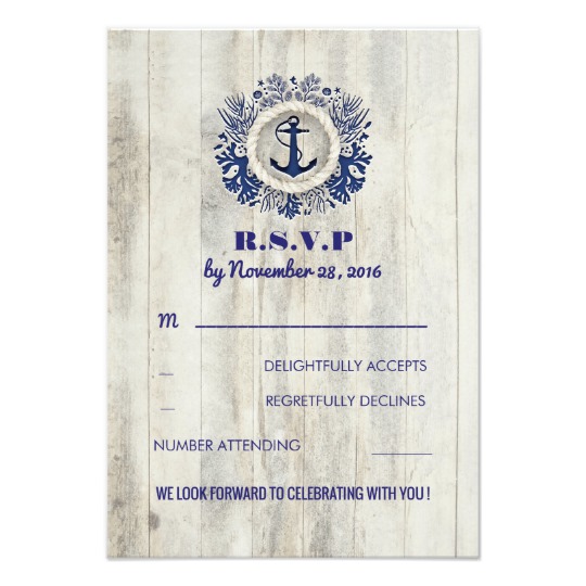 Driftwood Navy Anchor Nautical Wedding Collection