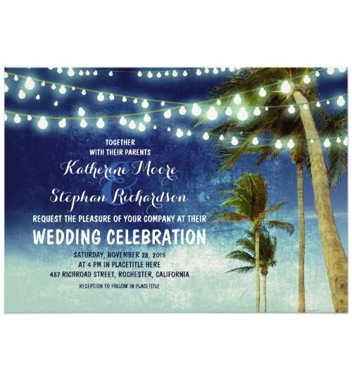 String Lights Palms Beach Wedding Collection