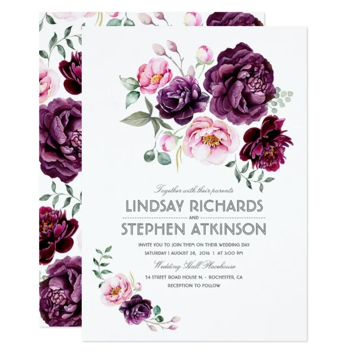Plum Purple Flowers Bouquet