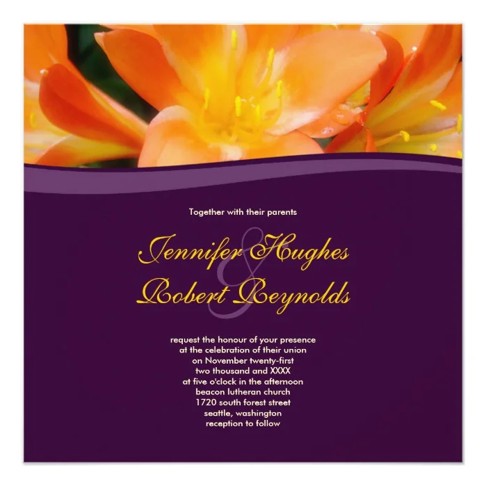Orange and Purple Wedding Collection