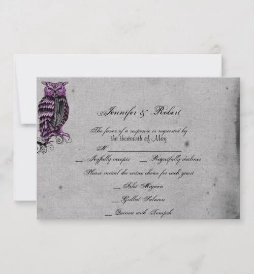 Purple Gothic Owl Posh Wedding