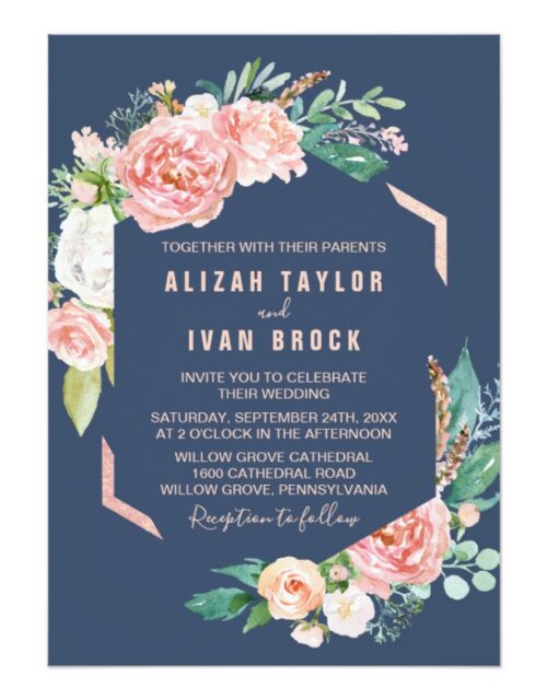 Romantic Peony Flowers Wedding Invitation Suite