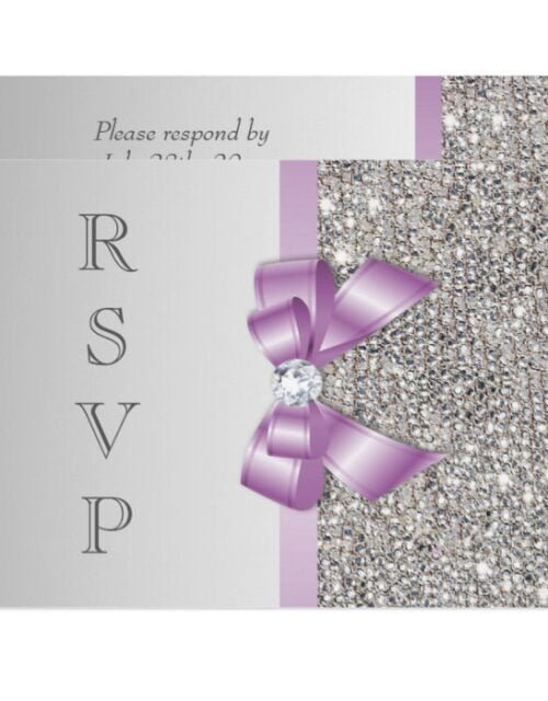 Lilac Bow Silver Sequins Wedding