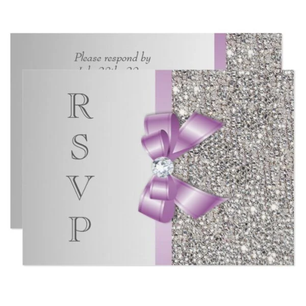 Lilac Bow Silver Sequins Wedding