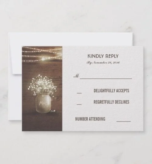Mason Jar Baby's Breath Wedding Lights Collection