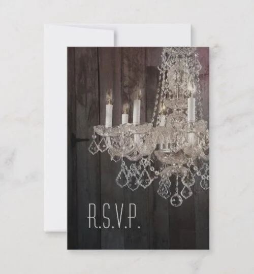 vintage chandelier Barn wood wedding collection