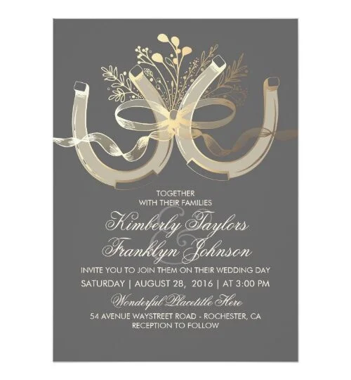 Rustic Country Gold Horseshoes Wedding Collection
