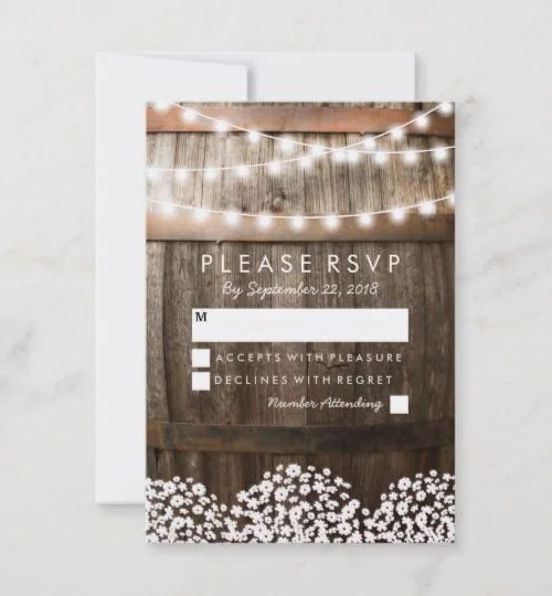 Rustic Baby's Breath Vineyard Invitation Suite