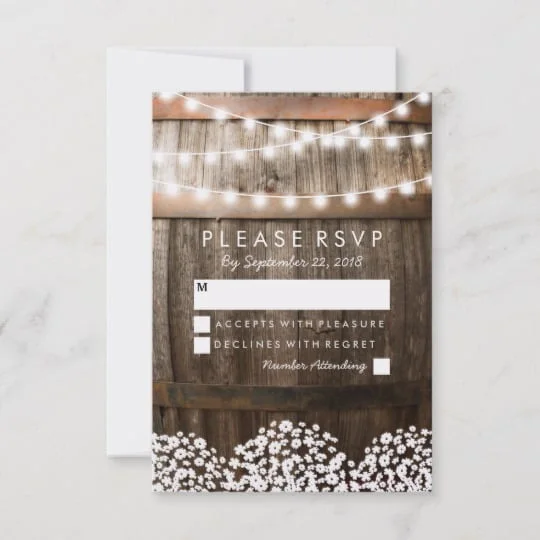 Rustic Baby's Breath Vineyard Invitation Suite