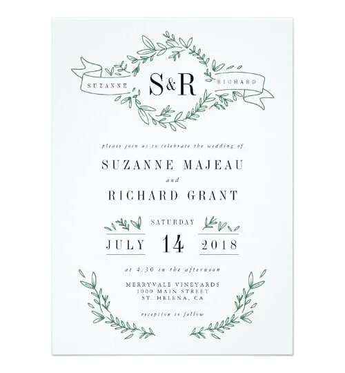 Rustic Elegant Floral Monogram Wedding Suite