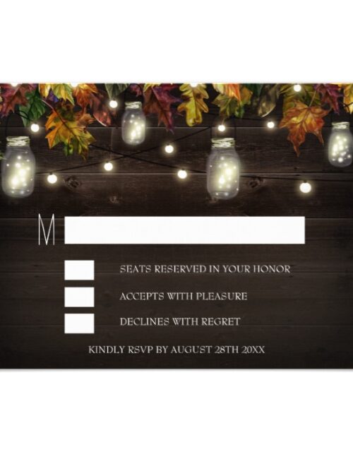 Rustic Fall Mason Jar Wedding Invitations Suite