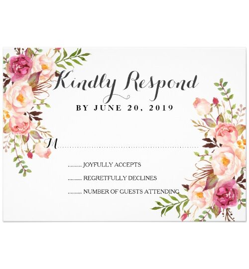 rustic floral wedding invitation set