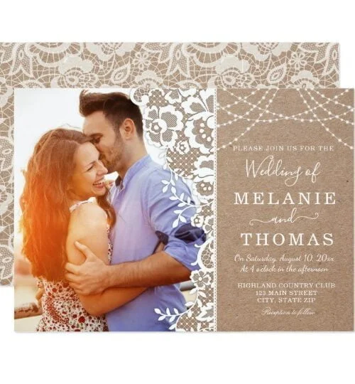 Lace Wedding Invitation Set