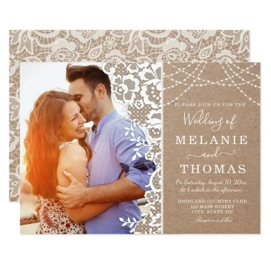 Lace Wedding Invitation Set