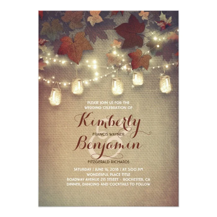 Maple Leaves Fall and Mason Jar Lights