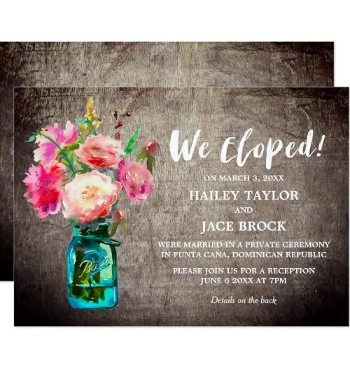 Rustic Mason Jar Wedding Invitation Collection