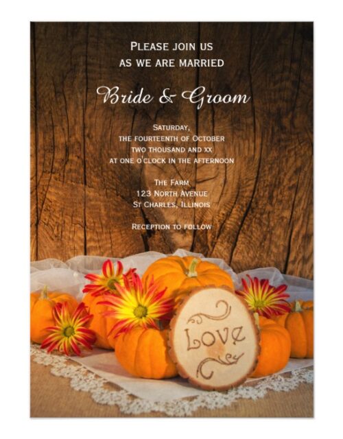 Rustic Pumpkins Fall Wedding Stationery Products