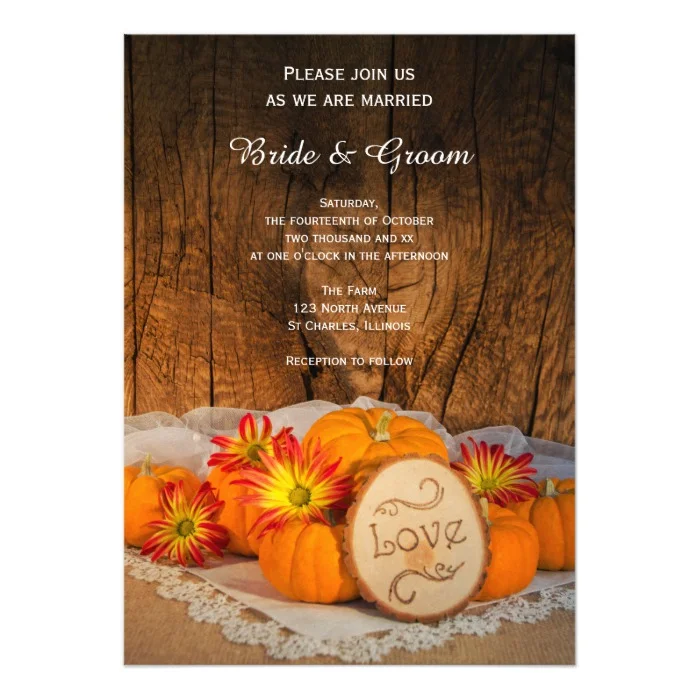 Rustic Pumpkins Fall Wedding Stationery Products