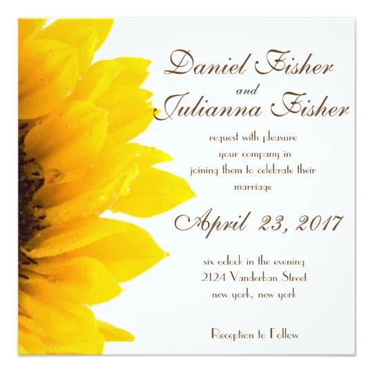 Sunflower Wedding Stationary Collection