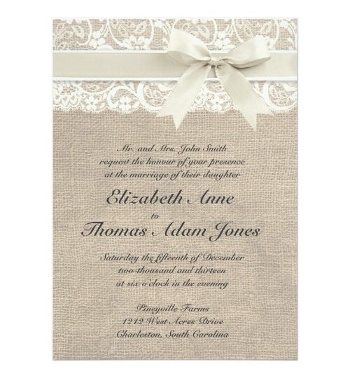 Burlap and Lace Weddings