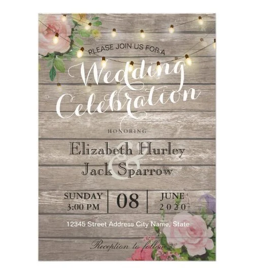 Rustic Wood / Floral / String Lights WEDDING