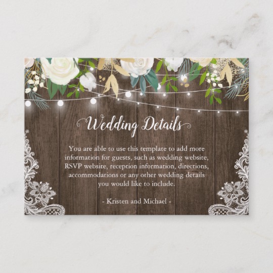 Rustic Charm Chic White Floral Invitations Suite