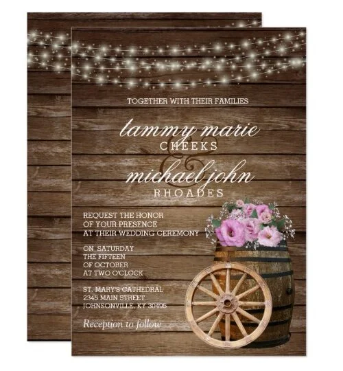 Rustic Wood Barrel Wedding with Flowers