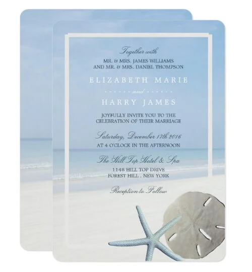 Sand Dollar and Starfish Beach Wedding Collection