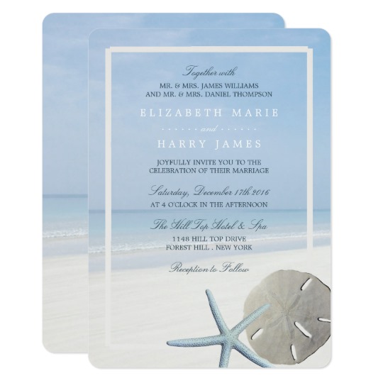 Sand Dollar and Starfish Beach Wedding Collection