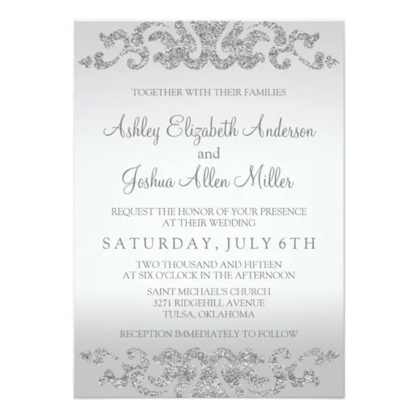 Silver Glitter Look Wedding Collection