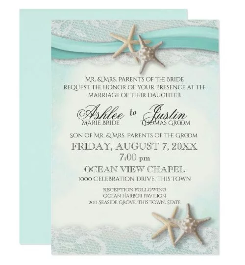 Starfish Ribbon and Lace Beach Romance